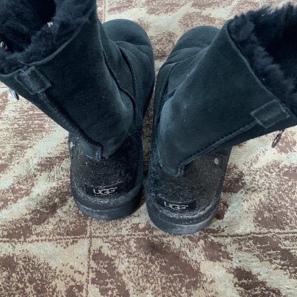 Ugg Australia Black Sheepskin Glitter Boots Size 10 - Picture 15 of 16